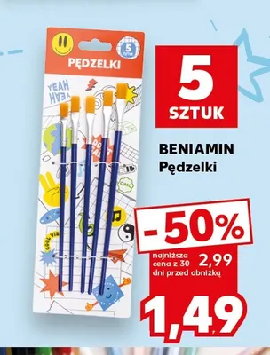 Pędzelki Beniamin 5 sztuk promocja w Kaufland