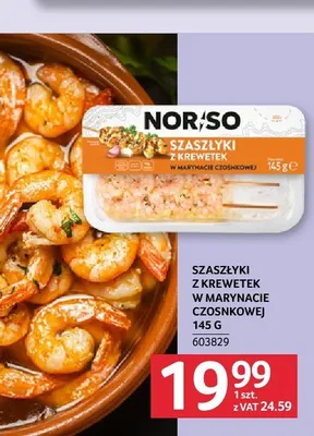 Szaszłyki z krewetek w marynacie czosnkowej Nor/So promocja w Selgros