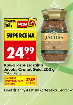 Kawa rozpuszczalna Jacobs Cronat Gold promocja w Biedronka
