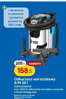 Odkurzacz warsztatowy Mac Allister S/M 20 l promocja w Castorama