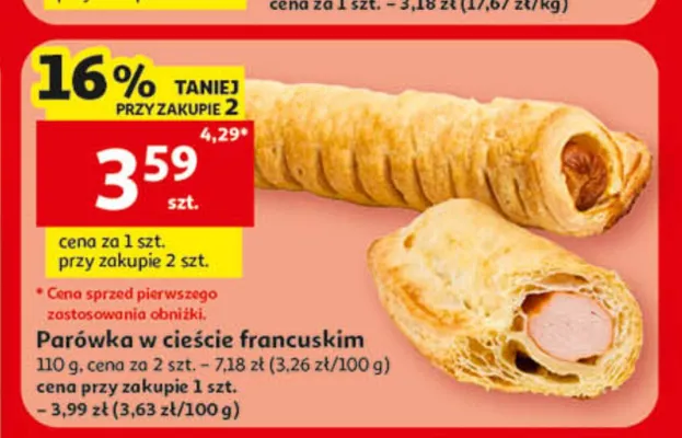 Parówka w cieście francuskim promocja w Auchan