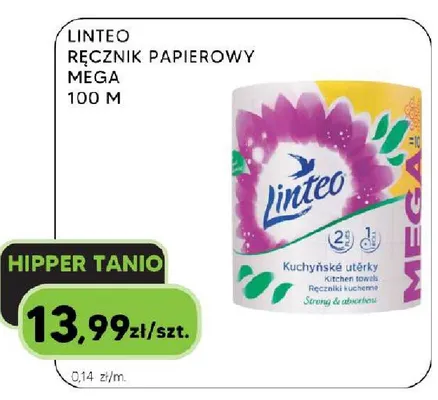 Ręcznik papierowy Mega Linteo promocja w HIPPER.pl