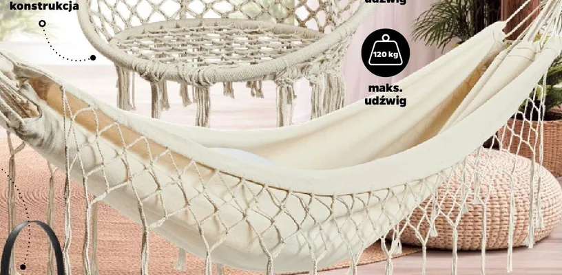 Hamak ogrodowy boho 100x200 cm promocja w Netto