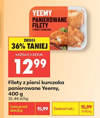 Filety z piersi kurczaka panierowane Yeemy promocja w Biedronka