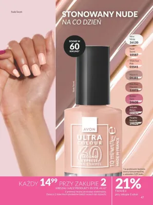 Lakier do paznokci Ultra Colour 60 Second Express Enamel Nude Secret promocja w AVON