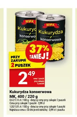 Kukurydza konserwowa MK promocja w Twój Market