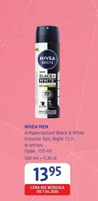 Antyperspirant Black & White Invisible Epic Night Nivea Men promocja w Drogerie DM