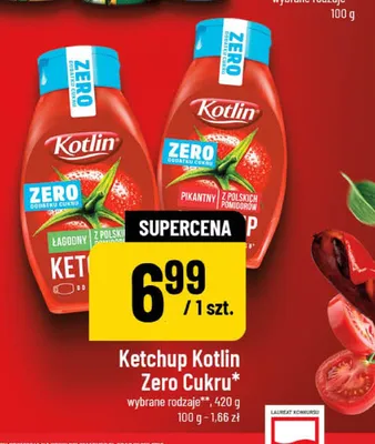 Ketchup Kotlin Zero Cukru łagodny promocja w POLOmarket