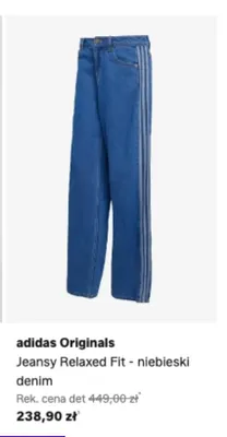 Jeansy adidas Originals Relaxed Fit niebieski denim promocja w Lounge by Zalando