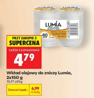 Wkład olejowy do zniczy Lumia 2-pak promocja w Biedronka