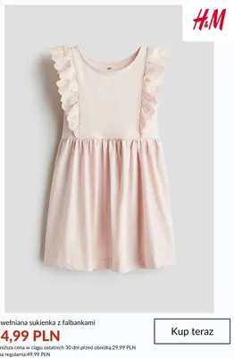 Bawełniana sukienka z falbankami H&M promocja w H&M