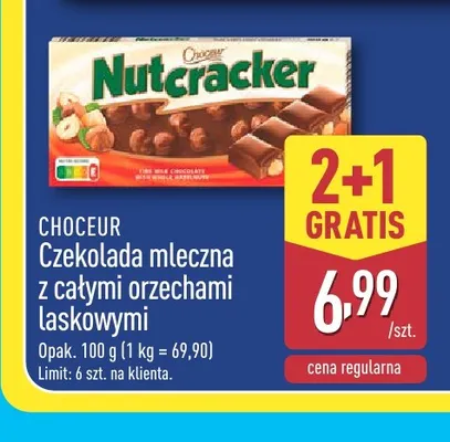 Czekolada mleczna z całymi orzechami laskowymi Choceur promocja w Aldi