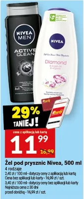 Żel pod prysznic Nivea Men Active Clean promocja w Twój Market