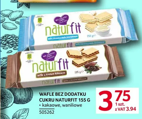 Wafle bez dodatku cukru waniliowe Naturfit promocja w Selgros