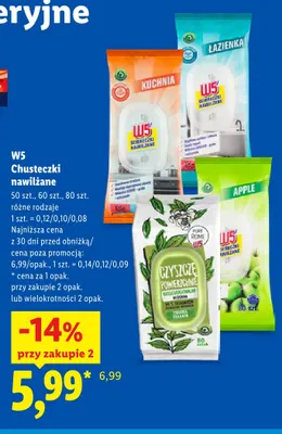 Chusteczki nawilżane W5 Kuchnia promocja w Lidl