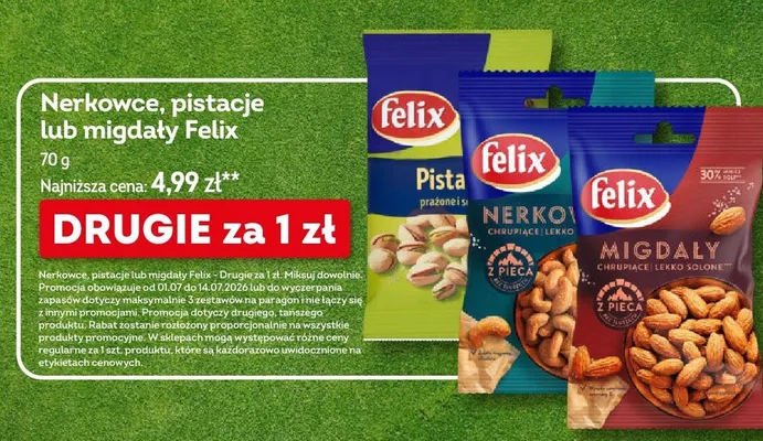 Nerkowce chrupiące i lekko solone Felix promocja w Żabka