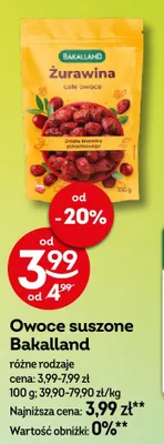 Owoce suszone Bakalland promocja w Żabka
