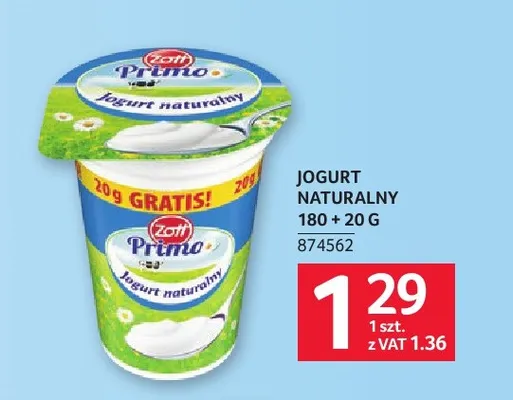 Jogurt naturalny Zott Primo promocja w Selgros
