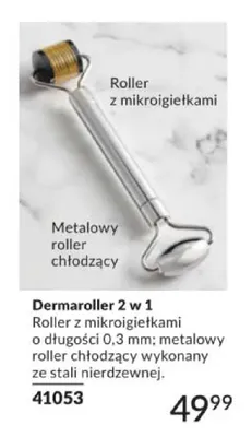 Dermaroller 2 w 1 z mikroigiełkami 0,3mm i metalowy roller chłodzący promocja w AVON