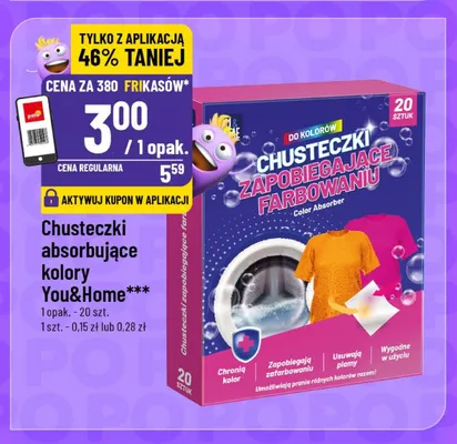 Chusteczki absorbujące kolory You&Home promocja w POLOmarket