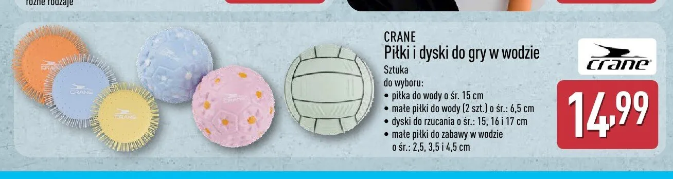 Małe piłki do wody Crane 2-pak promocja w Aldi