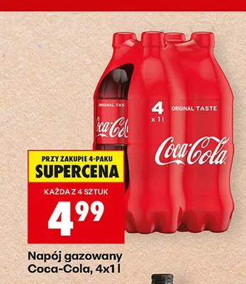Napój gazowany Coca-Cola 4-pak 1 l promocja w Biedronka