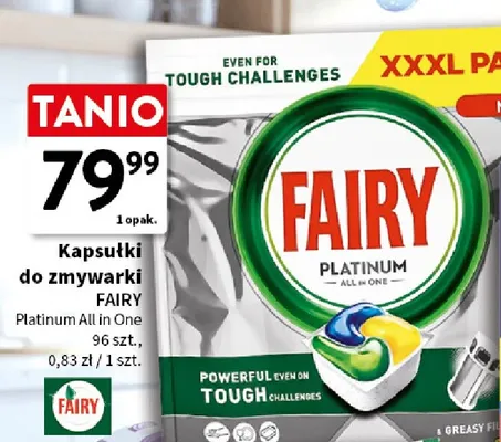 Kapsułki do zmywarki Fairy Platinum All in One promocja w Intermarche