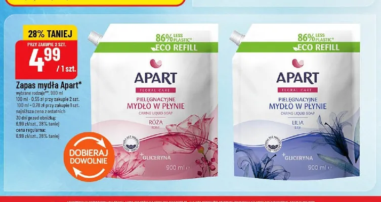 Zapas mydła w płynie Apart Floral Care Róża promocja w POLOmarket