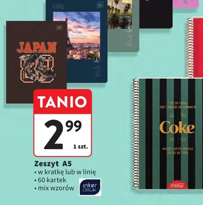 Zeszyt A5 w kratkę Interdruk promocja w Intermarche
