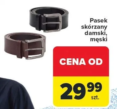 Pasek skórzany damski, męski promocja w Carrefour