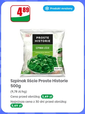 Szpinak liście Proste Historie promocja w Dino