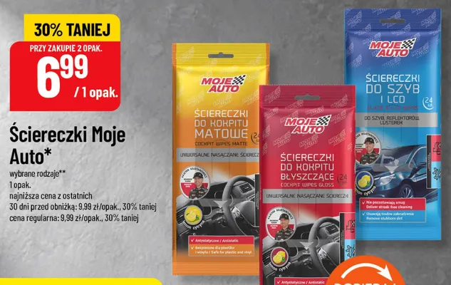 Ściereczki do szyb i LCD Moje Auto promocja w POLOmarket