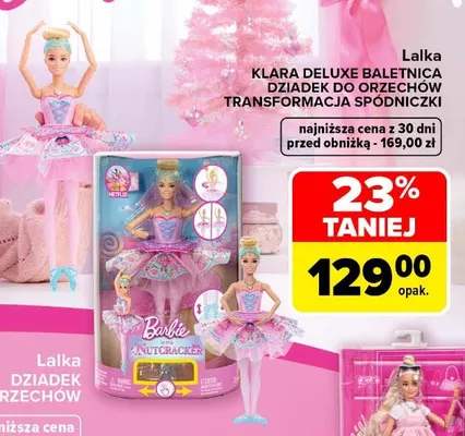 Lalka Klara Deluxe baletnica Dziadek do orzechów transformacja spódniczki Barbie promocja w Carrefour
