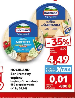Ser kremowy topiony krążek ze śmietanką Hochland promocja w Kaufland