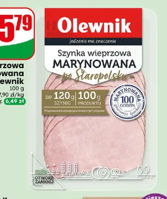 Szynka wieprzowa marynowana Olewnik promocja w Dino