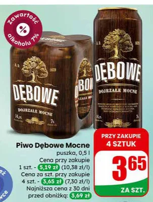 Piwo Mocne puszka promocja w Dino