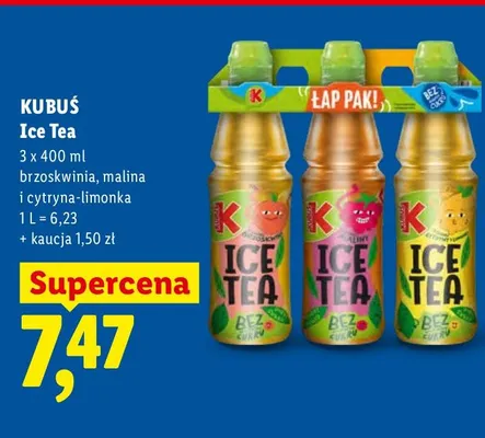 Napój herbaciany Kubuś Ice Tea 3-pak promocja w Lidl