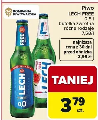 Piwo butelka zwrotna różne rodzaje promocja w Carrefour Market