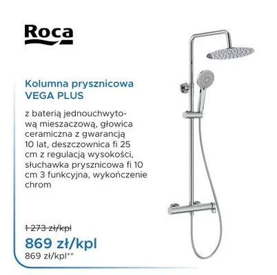 Kolumna prysznicowa Roca Vega Plus promocja w Blu Salony Łazienek