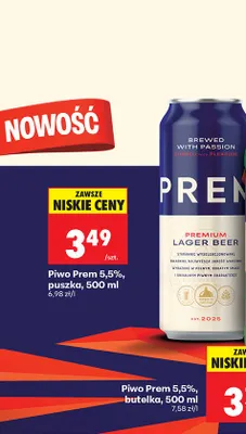 Piwo Prem 5,5% puszka promocja w Biedronka