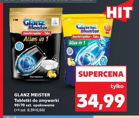 Tabletki do zmywarki Glanz Meister 90 szt. promocja w Kaufland