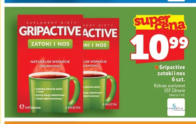 Suplement diety Gripactive zatoki i nos promocja w TOPAZ