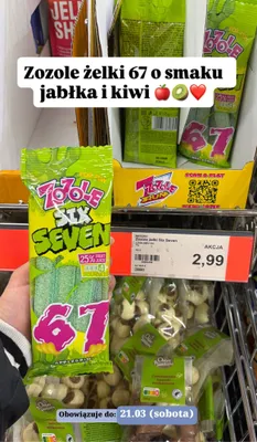 Żelki Six Seven o smaku jabłka i kiwi promocja w Aldi