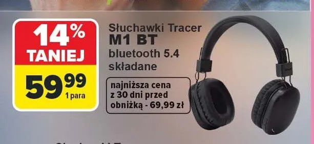 Słuchawki bezprzewodowe Tracer M1 BT promocja w Carrefour