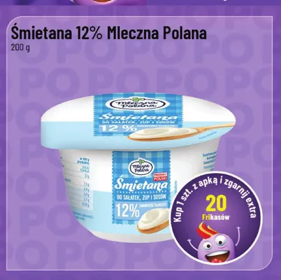 Śmietana Mleczna Polana 12% promocja w POLOmarket
