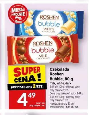 Czekolada Roshen Bubble milk promocja w Twój Market