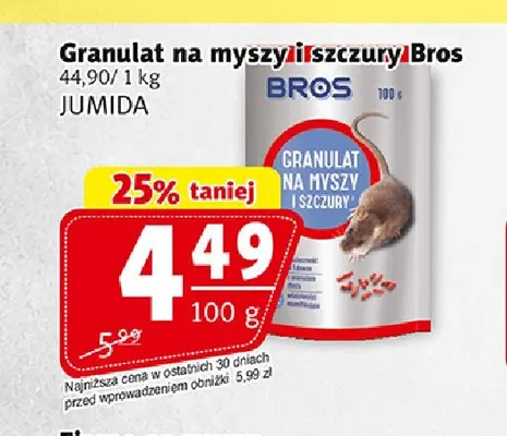 Granulat na myszy i szczury Bros promocja w Prim Market