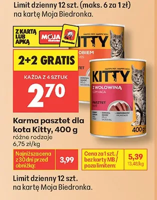 Karma pasztet dla kota Kitty promocja w Biedronka