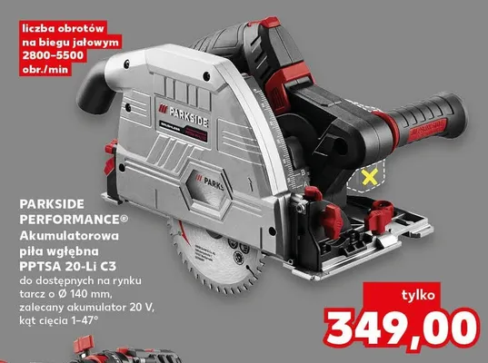 Akumulatorowa piła wgłębna Parkside Performance PPTSA 20-Li C3 promocja w Kaufland