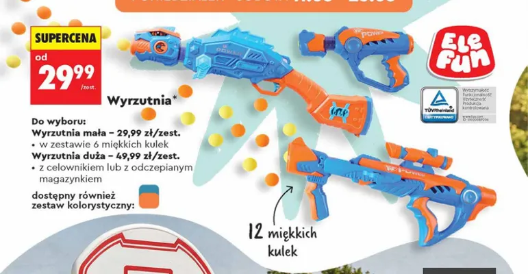 Wyrzutnia duża z celownikiem Ele Fun promocja w Biedronka